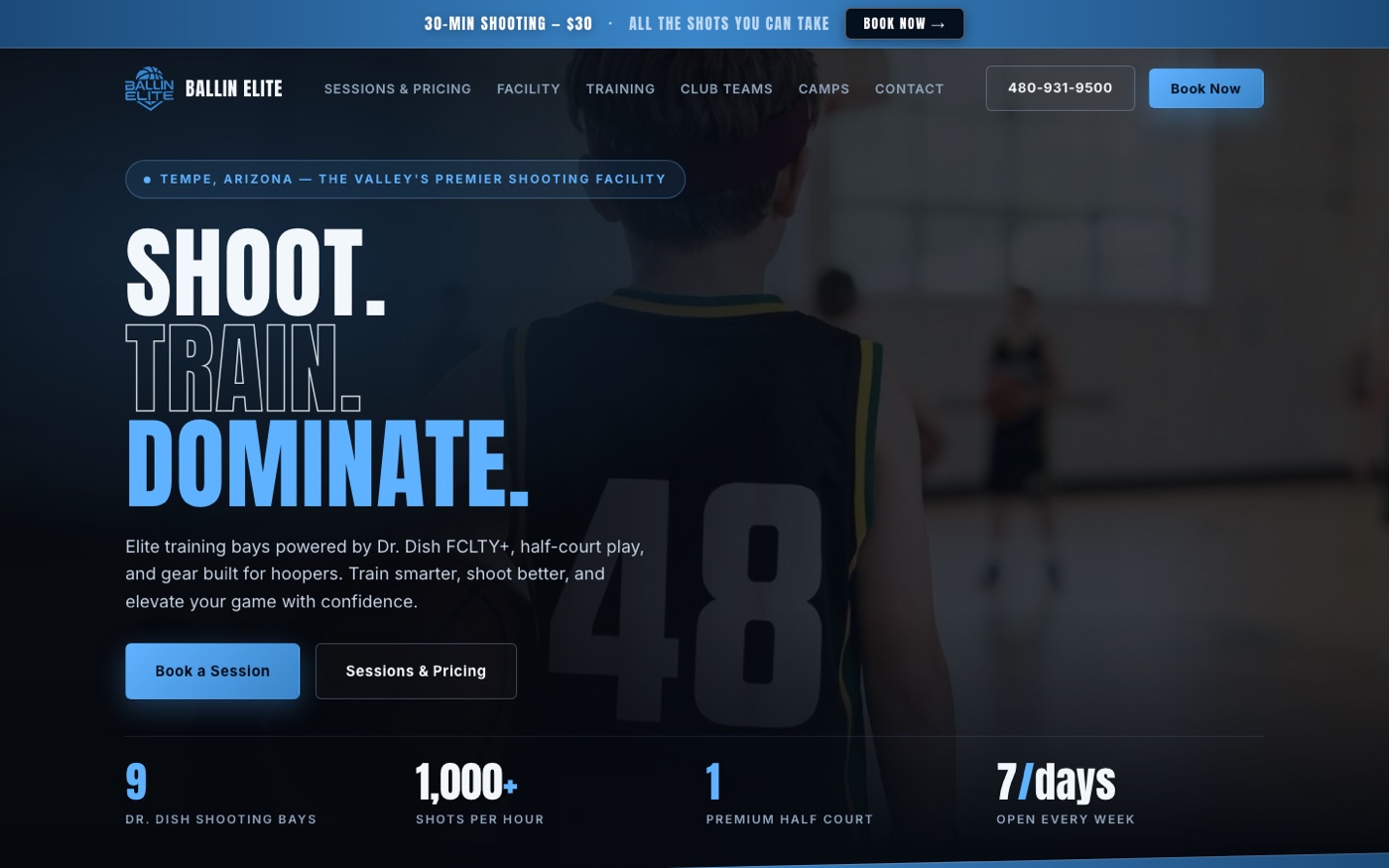Ballin Elite — basketball facility website